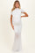 Ivory Draped Bodice Ruched Mesh Maternity Maxi Dress