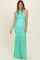 Jelly Mint Ruched Mesh One Shoulder Maternity Maxi Dress