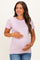 Lavender Basic Crew Neck Maternity Tee