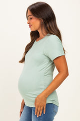 Mint Basic Crew Neck Maternity Tee