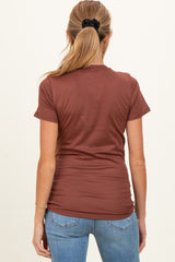 Rust Basic Crew Neck Maternity Tee
