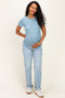 Slate Basic Crew Neck Maternity Tee