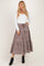 Brown Gingham Tiered Maxi Skirt