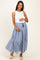 Navy Gingham Tiered Maternity Maxi Skirt