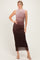 Coffee Ombre Mesh Ruched Sleeveless Midi Dress