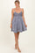 Navy Ditsy Floral V-Neck Smocked Mini Dress