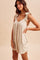 Oatmeal Gingham Shoulder Strap Romper