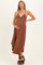 Rust Solid V-Neck Cami Maternity Dress