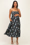 Black Floral Sleeveless Maternity Midi Dress