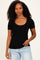 Black Lace Trim Ribbed Top