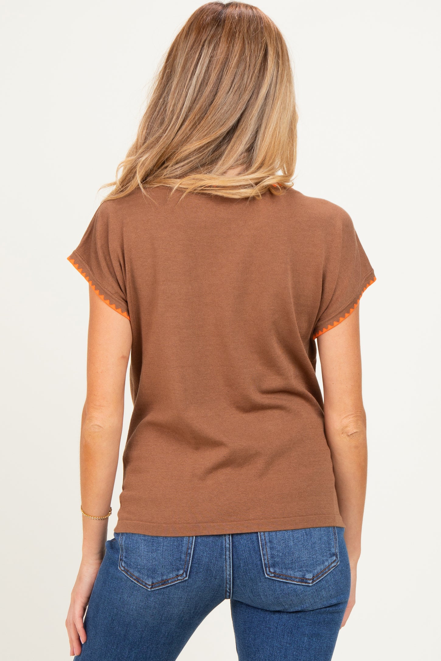 Copper Contrast Stitch Knit Maternity Top