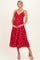 Red Polka Dot Open Back Maternity Maxi Dress