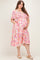 Coral Plus Sweetheart Flutter Sleeve Floral Maternity Maxi Dress