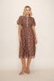 Brown Plaid Smocked Shirt Dress