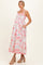 Coral Pink Floral Embroidered Maternity Maxi Dress