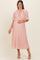 Blush Pleated Cape Maternity Midi Dress