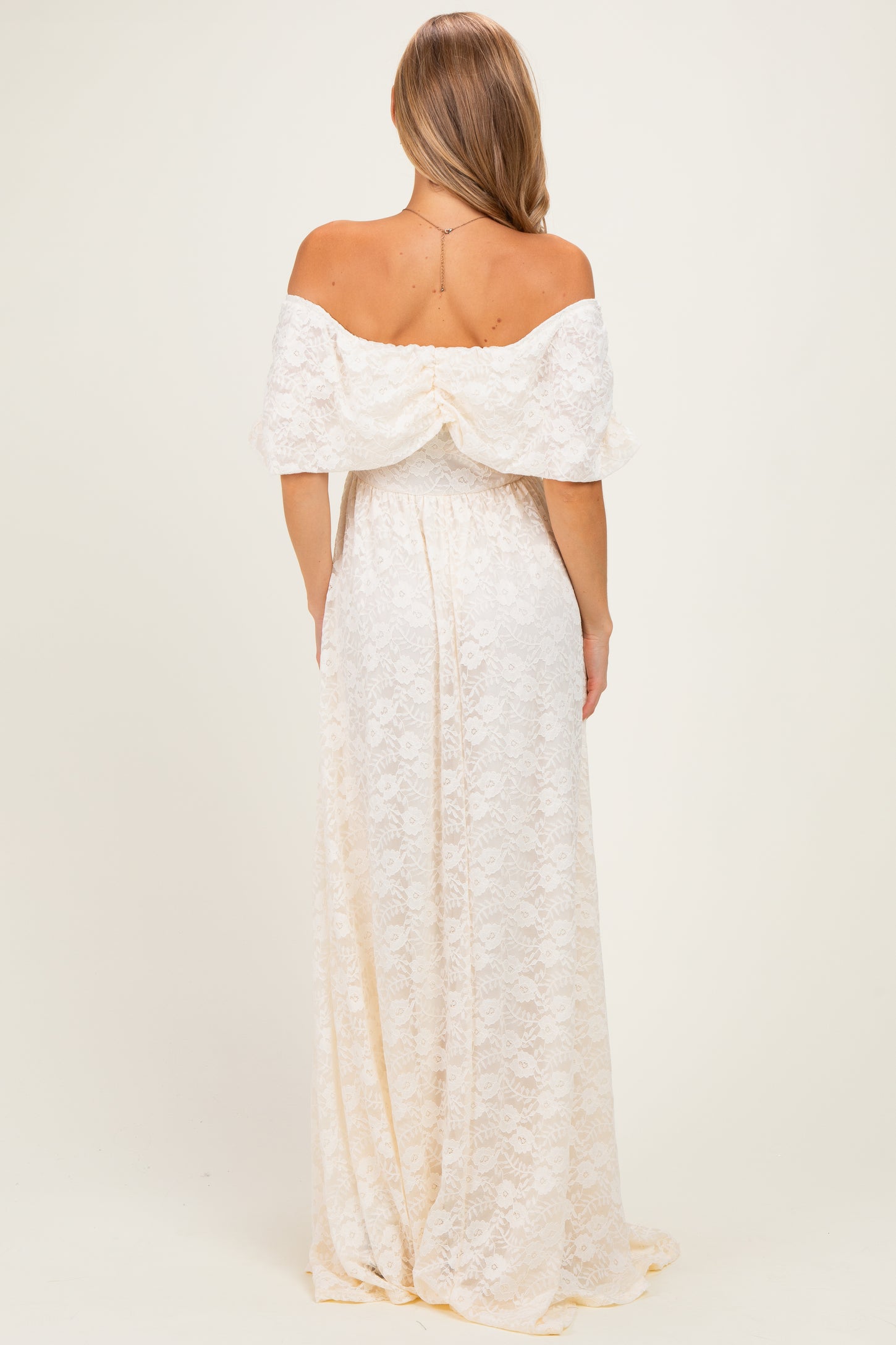 Natural Lace Maxi Dress
