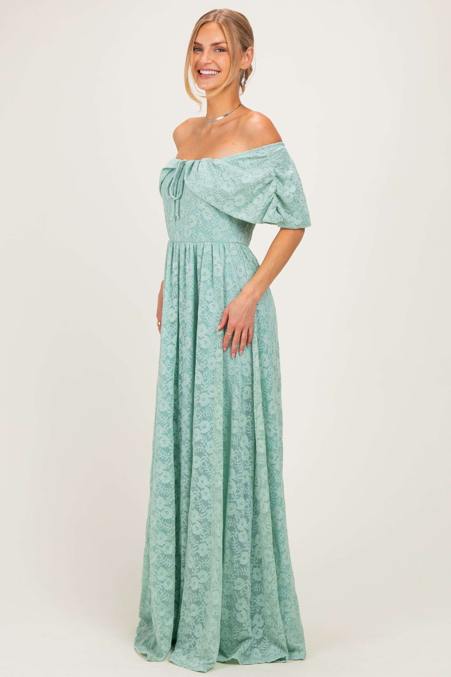 Seafoam Lace Maxi Dress