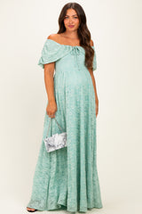 Seafoam Lace Maternity Maxi Dress