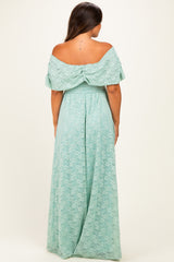 Seafoam Lace Maternity Maxi Dress