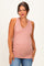 Rose Ribbed Sleeveless Ruched Maternity Tank Top