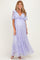 Lavender Lace Flutter Sleeve Tiered Maternity Maxi Dress