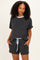 Charcoal Melange Knit Short Sleeve Top Shorts Set