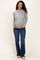 Heather Grey Striped Rolled Neck Maternity Top