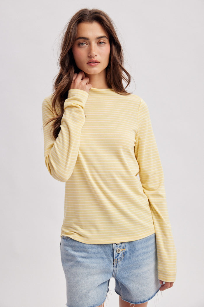 Daisy Striped Rolled Neck Maternity Top