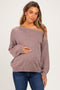 Mink Oversized One Shoulder Maternity Sweater