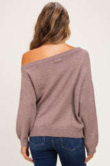 Mink Oversized One Shoulder Maternity Sweater