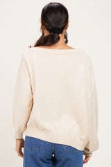 Cream Oversized One Shoulder Sweater