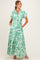 Light Olive Floral Waist Tie Maternity Shirt Dress