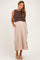 Brown/ Mocha Sleeveless Sweater Top Colorblock Maternity Midi Dress