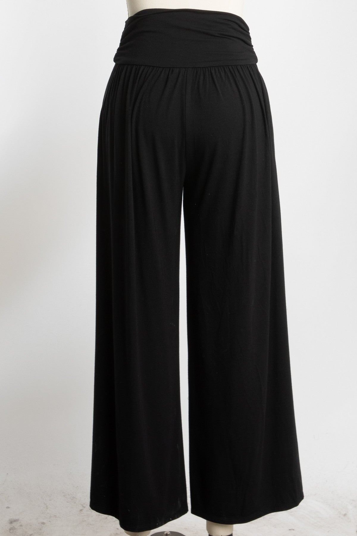 Black Wide Waist Band Maternity Wide Leg Pants