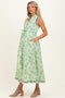 Fern Floral Button Up Tie Waist Maternity Midi Dress