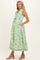 Fern Floral Button Up Tie Waist Maternity Midi Dress