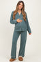Ash Jade Button Down Top Wide Leg Pant Maternity Pajama Set