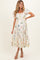 Oatmeal Floral Puff Sleeve Maternity Midi Dress