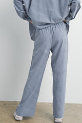 Blue Multi Drawstring Checkered Pants