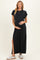 Vintage Black Boxy Side Slit Maternity Maxi Dress