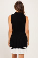 Black Colorblock Ribbed Knit Maternity Mini Dress