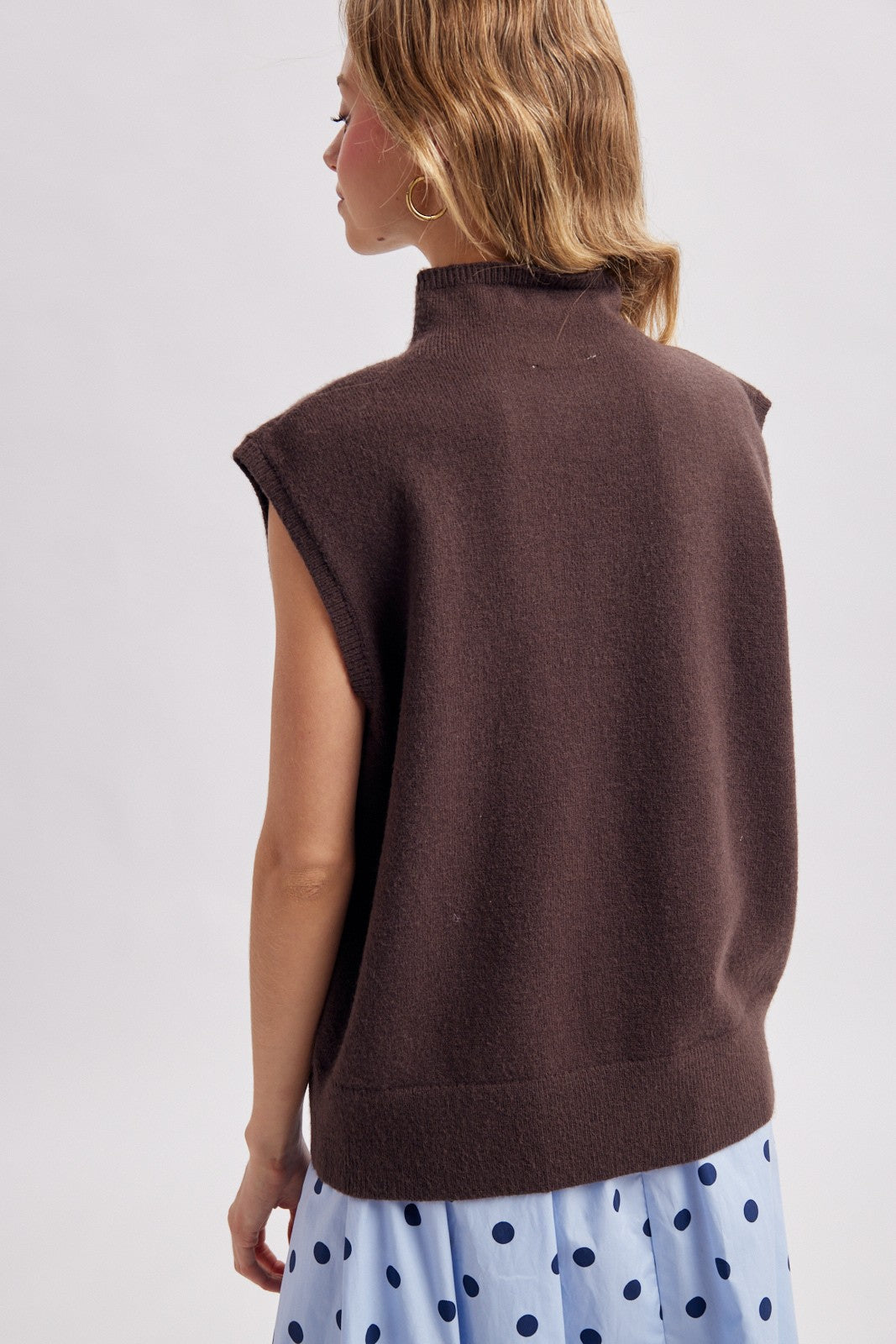 Espresso Mock Neck Sweater Vest
