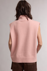 Ballet Pink Mock Neck Sweater Vest