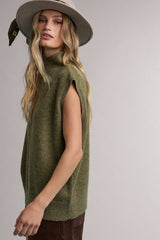 Olive Mock Neck Sweater Vest