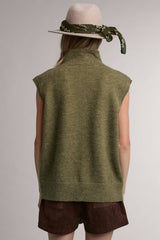 Olive Mock Neck Sweater Vest