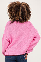 Hibiscus Contrast Trim Pointelle Matenity Sweater