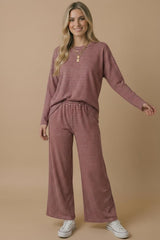 Burgundy Striped Oversized French Terry Top