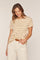 Cream Ribbed Striped T-Shirt