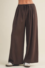 Espresso Drawstring Wide Leg Pants